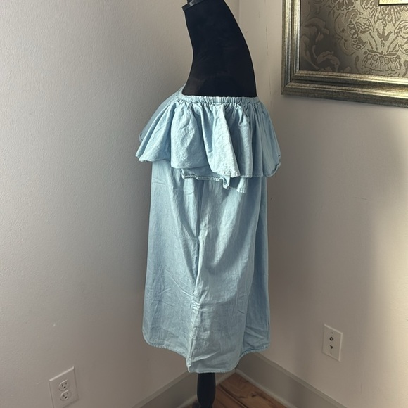 Paradise ruffle Light Blue Off-Shoulder dress Sz‎ L - Picture 3 of 6